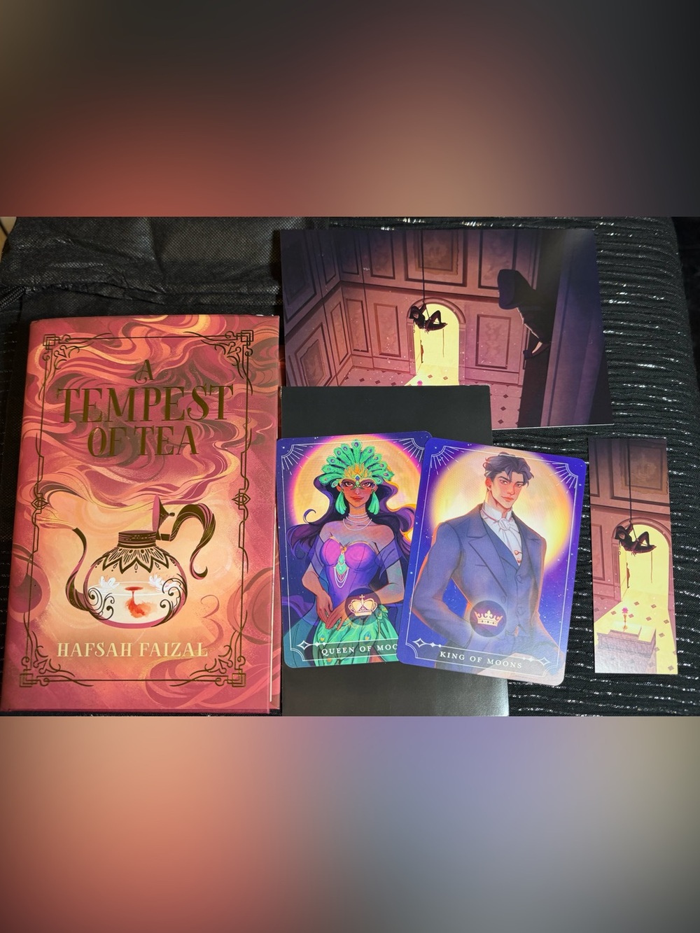 A Tempest Of Tea Hafsah Faizal Fairyloot Exclusive Sprayed Edge Tarot Bookmark